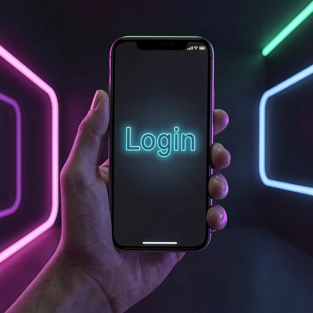 Hand holding a smartphone with a glowing login screen showing secure access to the BATAKPH casino account in the Philippines